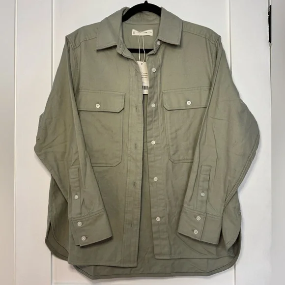 NWT Everlane womens Sage Green Shirt Jacket utility - Picture 1 of 4